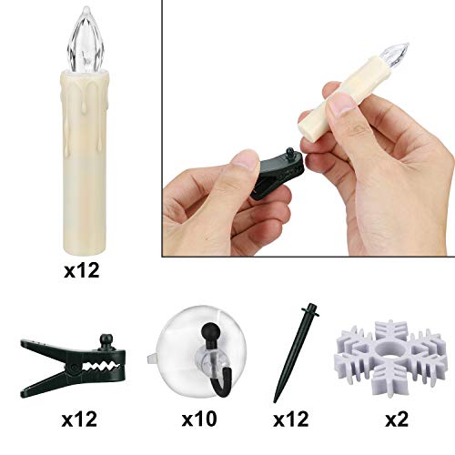 10 PCS LED Flameless Taper Candle with Remote Timer, Battery Operated Flickering Lights for Christmas Party Decoration O12722
