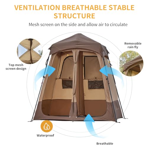 Oversized Camping Shower Tent with Floor Privacy Shelter U345