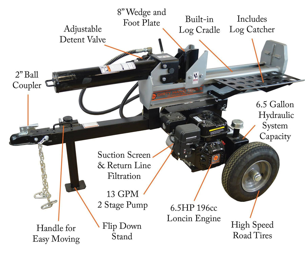 22 Ton Half-Beam Horizontal/Vertical Log Splitter H507