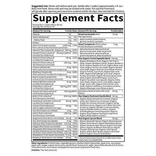 Raw Whole Food Multivitamin Liquid, Fruit Punch, 30 Fl Oz W15562