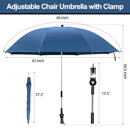Reclining Camping Chair with Foot Rest and Adjustable Umbrella T438