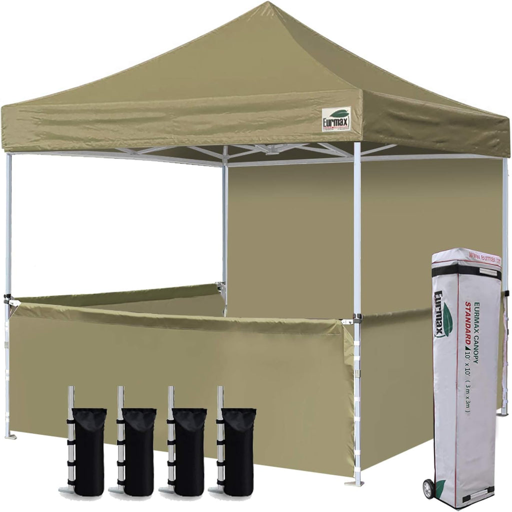 10x10 Pop-up Canopy Tent with Sidewalls and Roller Bag T643