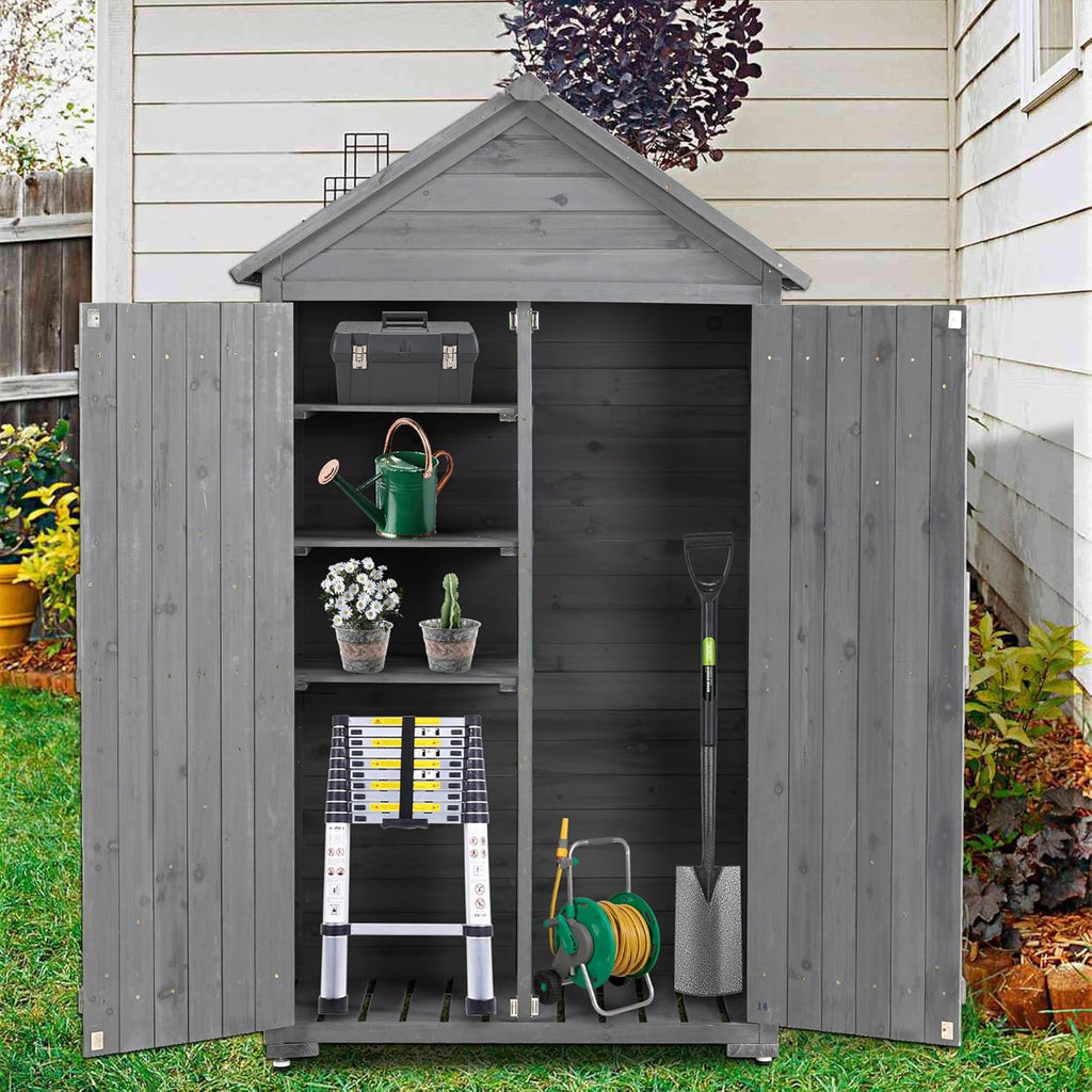 Outdoor Wooden Storage Shed with Lockable Door R617