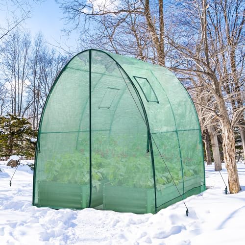 Portable Tunnel Greenhouse Outdoor with Mesh Windows, 5.9x5.9x6.6 FT K5003