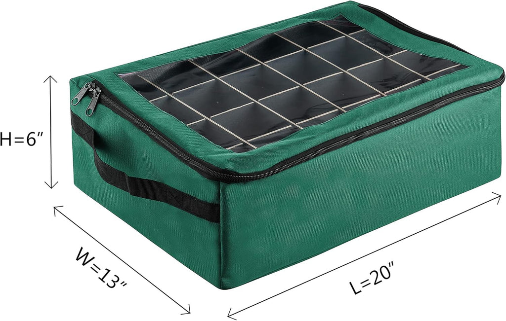 Christmas Ornament Organizer Storage Box, Green E26608