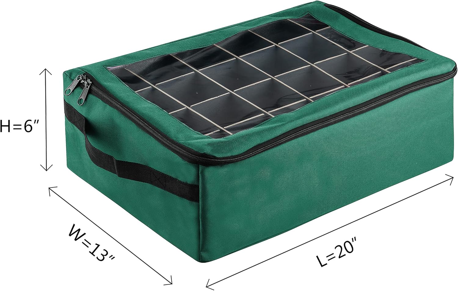 Christmas Ornament Organizer Storage Box, Green E26608