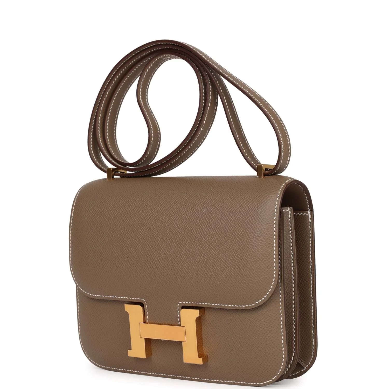 Constance 18 Etoupe Epsom Gold Hardware F14501