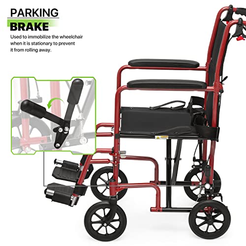 Wheelchair for Adults with Swing-Away Footrest, Foldable Lightweight, 16 Inch Seat F99219
