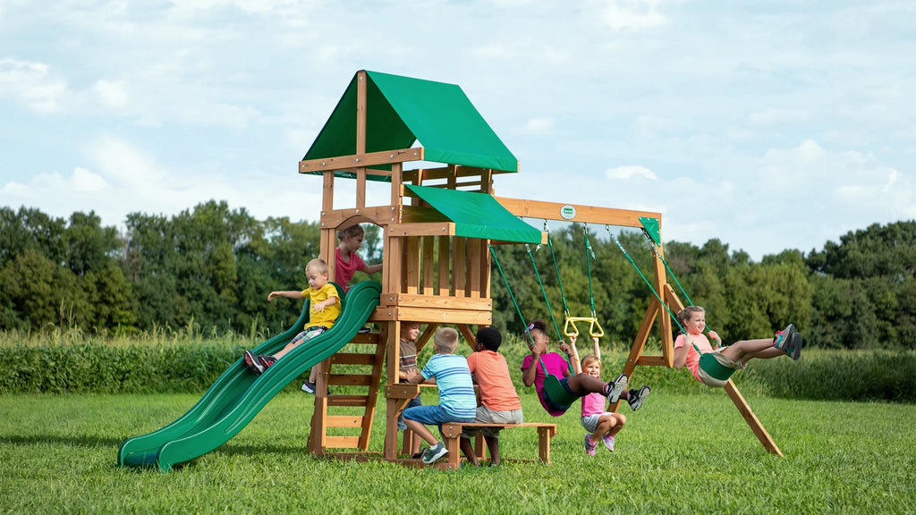 All Cedar Wood Playset Swing Set Y7677