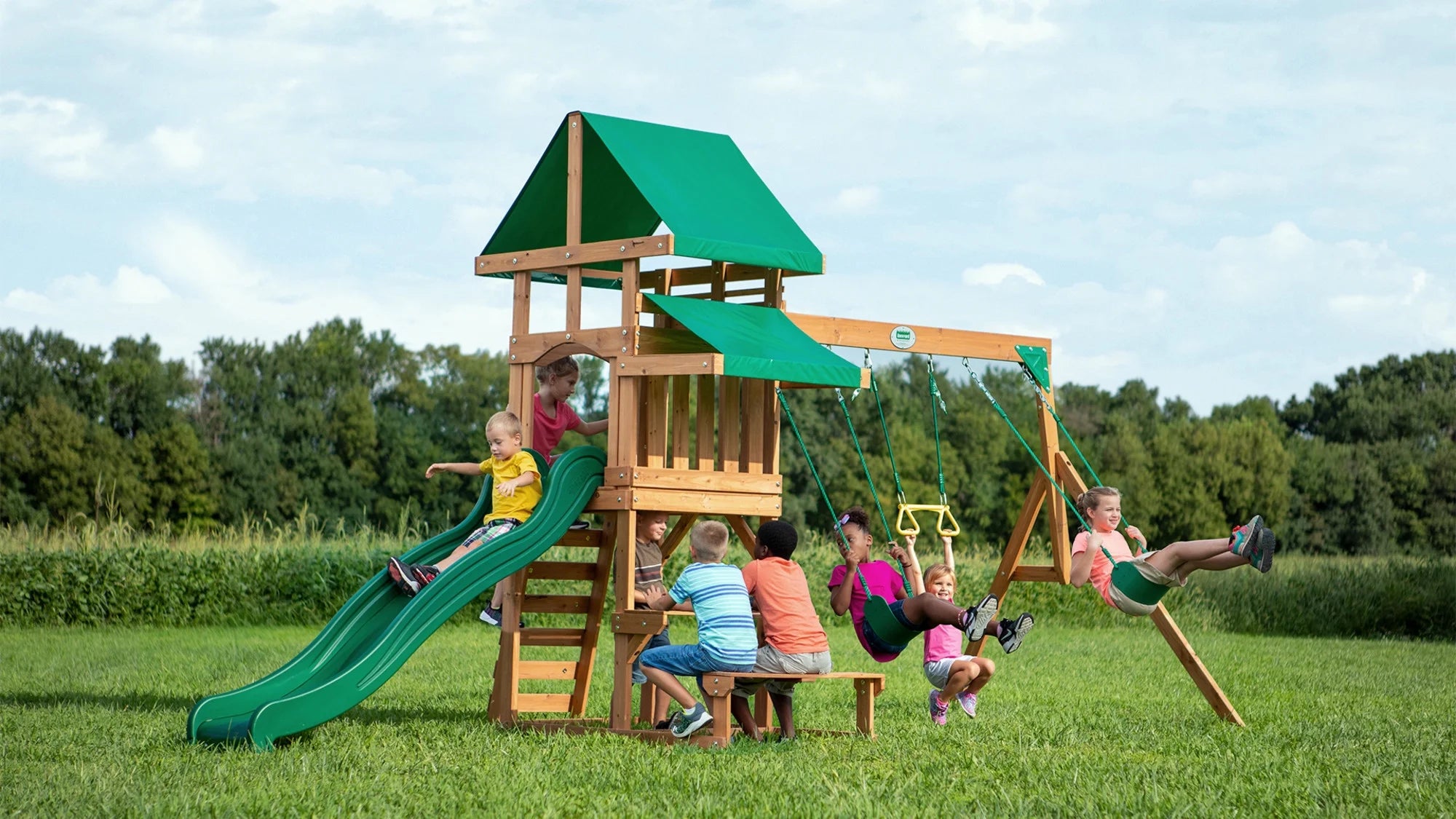All Cedar Wood Playset Swing Set Y7677