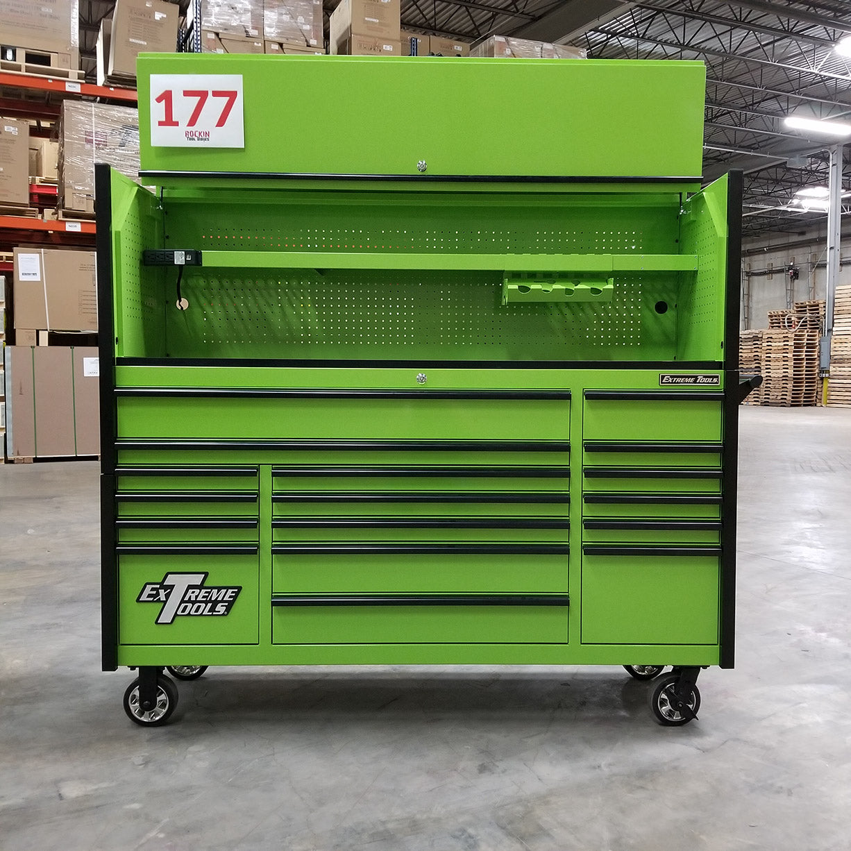 Used Toolbox 72 x 21 Triple Bank Roller Cabinet with Hutch X855