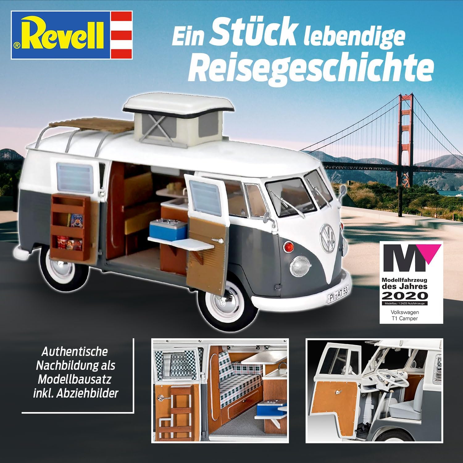 VW T1 Camper 1:24 Scale Plastic Model Kit W613