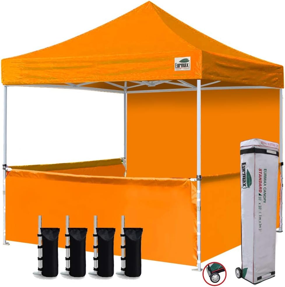 10x10 Pop-up Canopy Tent with Sidewalls and Roller Bag T643