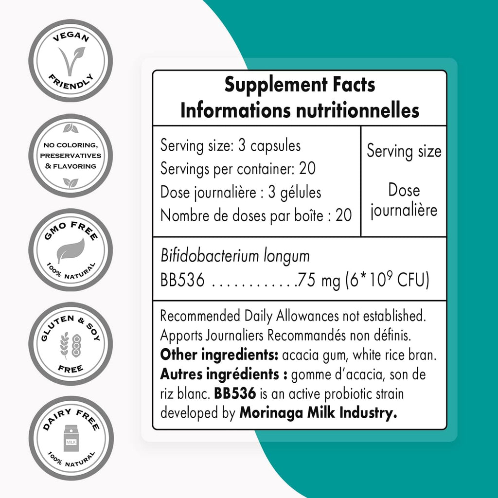 Bifidobacterium Longum Probiotic Supplement, 60 DR Capsules F243