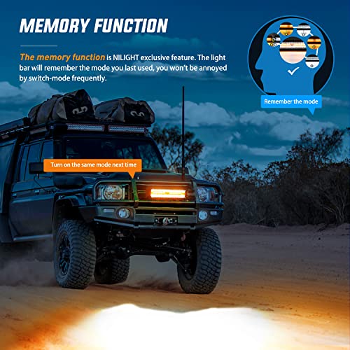 LED Light Bar 12 Inch 300W Spot Flood Combo with 2 Pcs 4 Inch 60W LED Pods and Wiring Harness for Trucks SUV ATV K65797