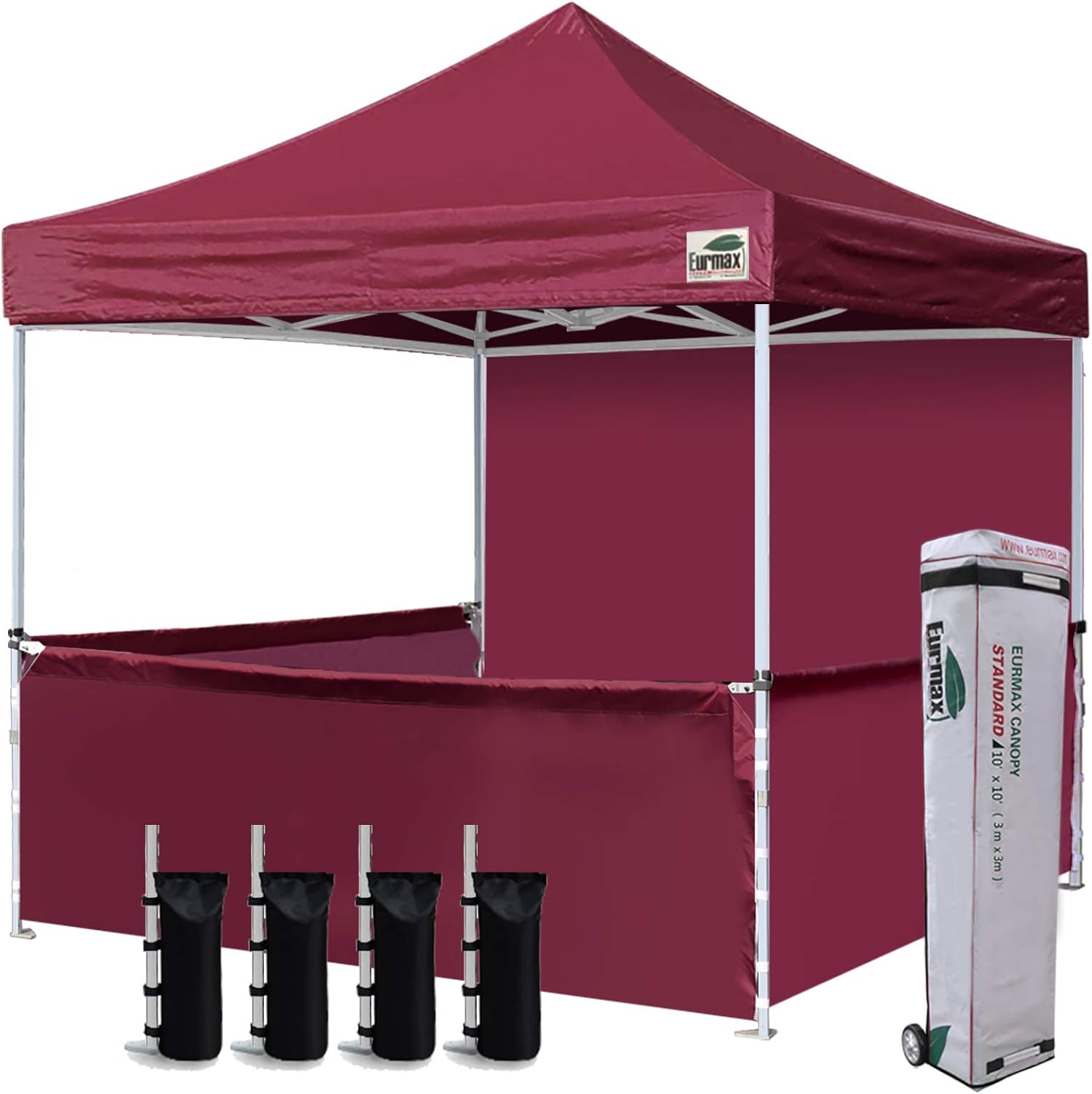 10x10 Pop-up Canopy Tent with Sidewalls and Roller Bag T643