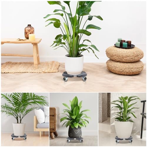 Plant Caddies with Wheels 2 Pack Heavy Duty Rolling Plant Stand N317279