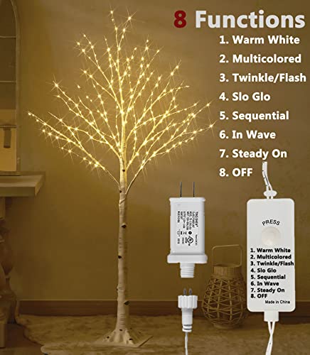 Lighted Birch Twig Tree with 200 LED Lights, 4FT, Indoor Outdoor Holiday Decor A105339