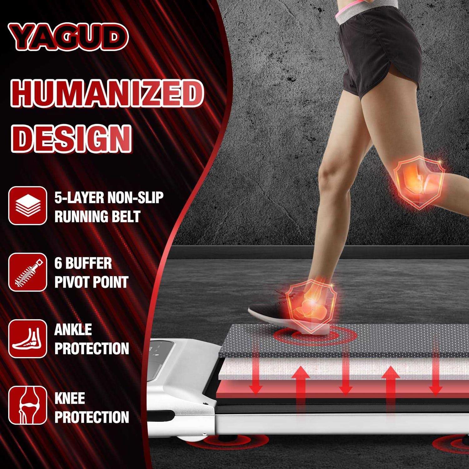 Under Desk Treadmill Walking Pad with Remote Control and LED Display I5956