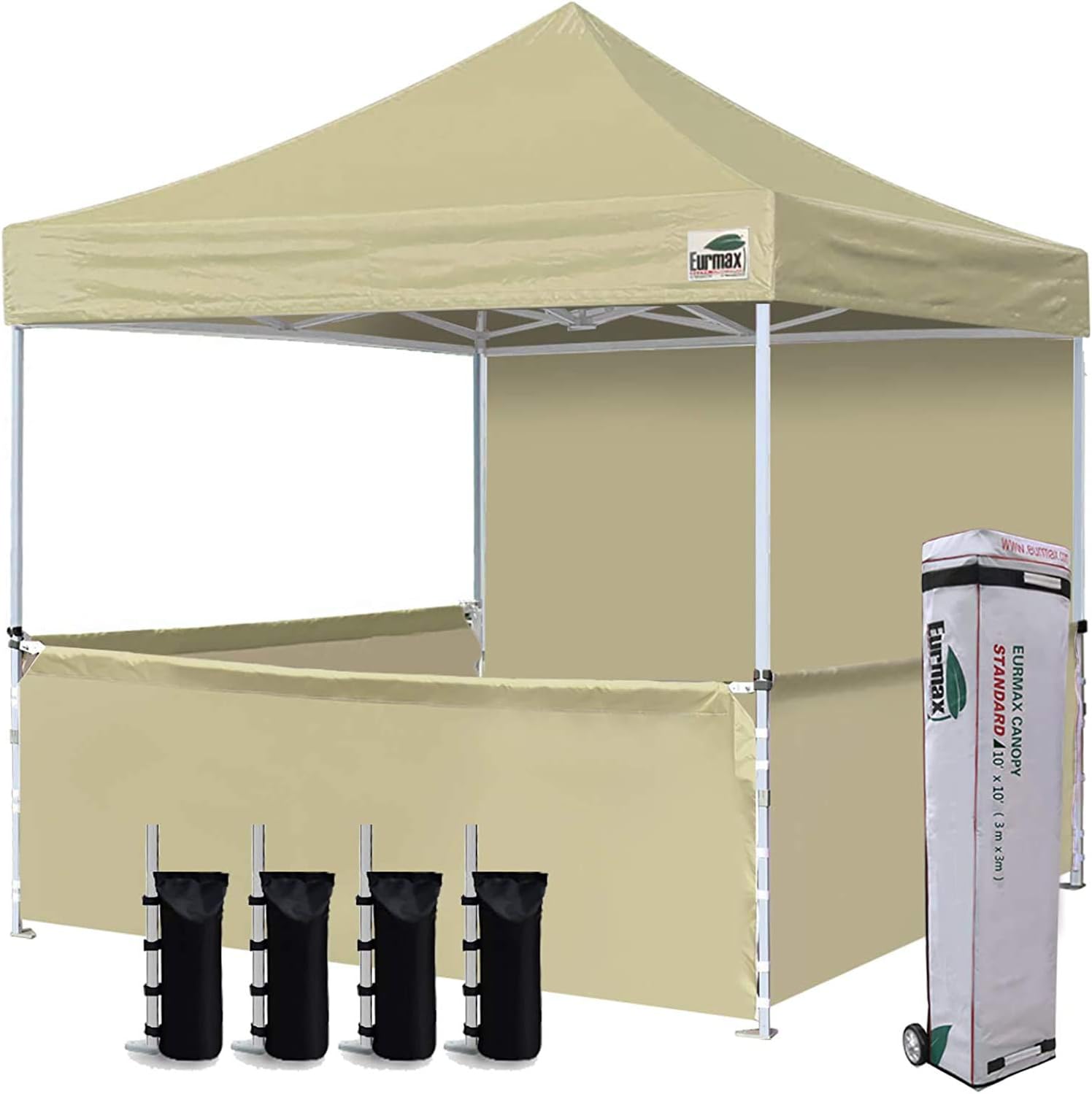 10x10 Pop-up Canopy Tent with Sidewalls and Roller Bag T643
