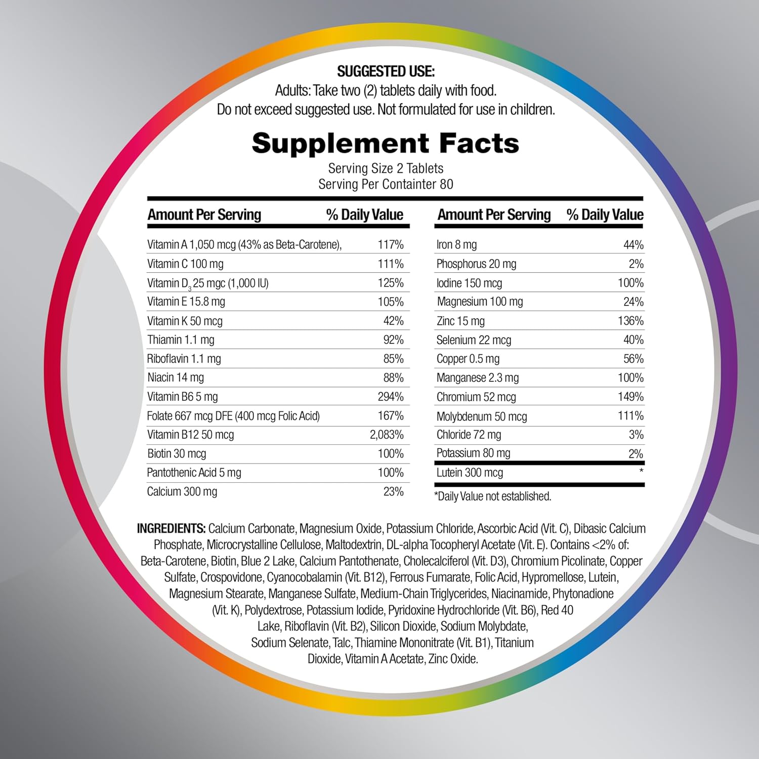 Women's 50+ Multivitamin with Vitamin D3 & B Vitamins, 280 Count I940348