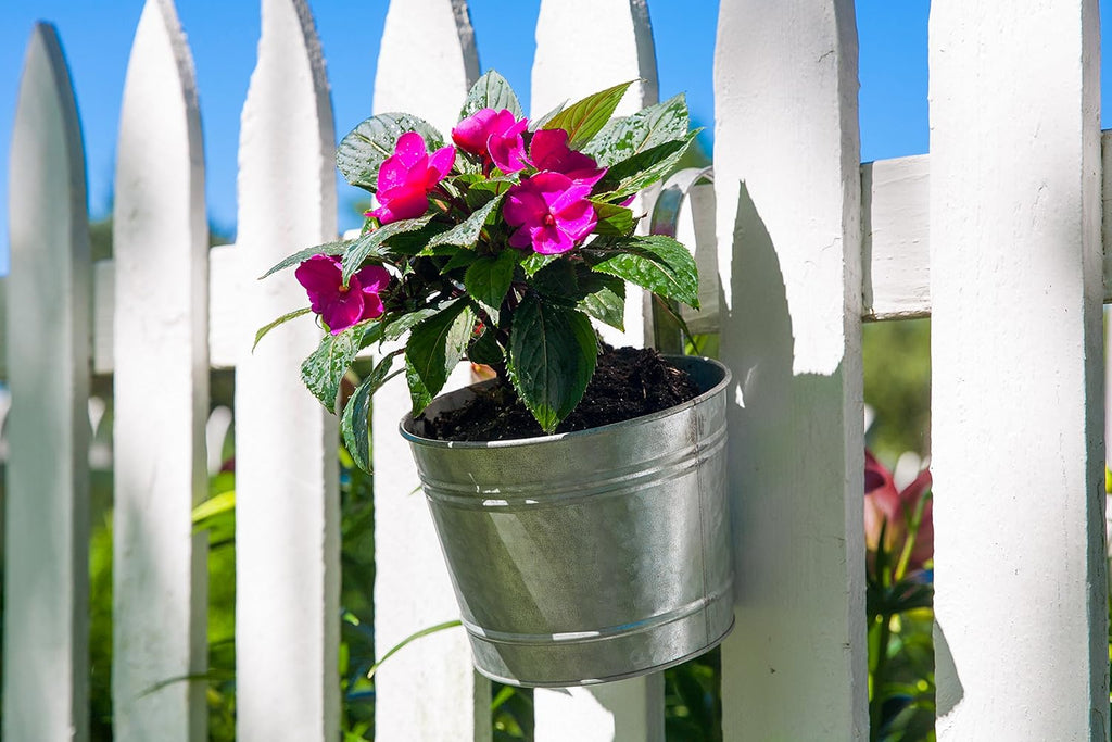 Over-The-Rail Planter, 8 Inch, Aged Galvanized Finish Q506