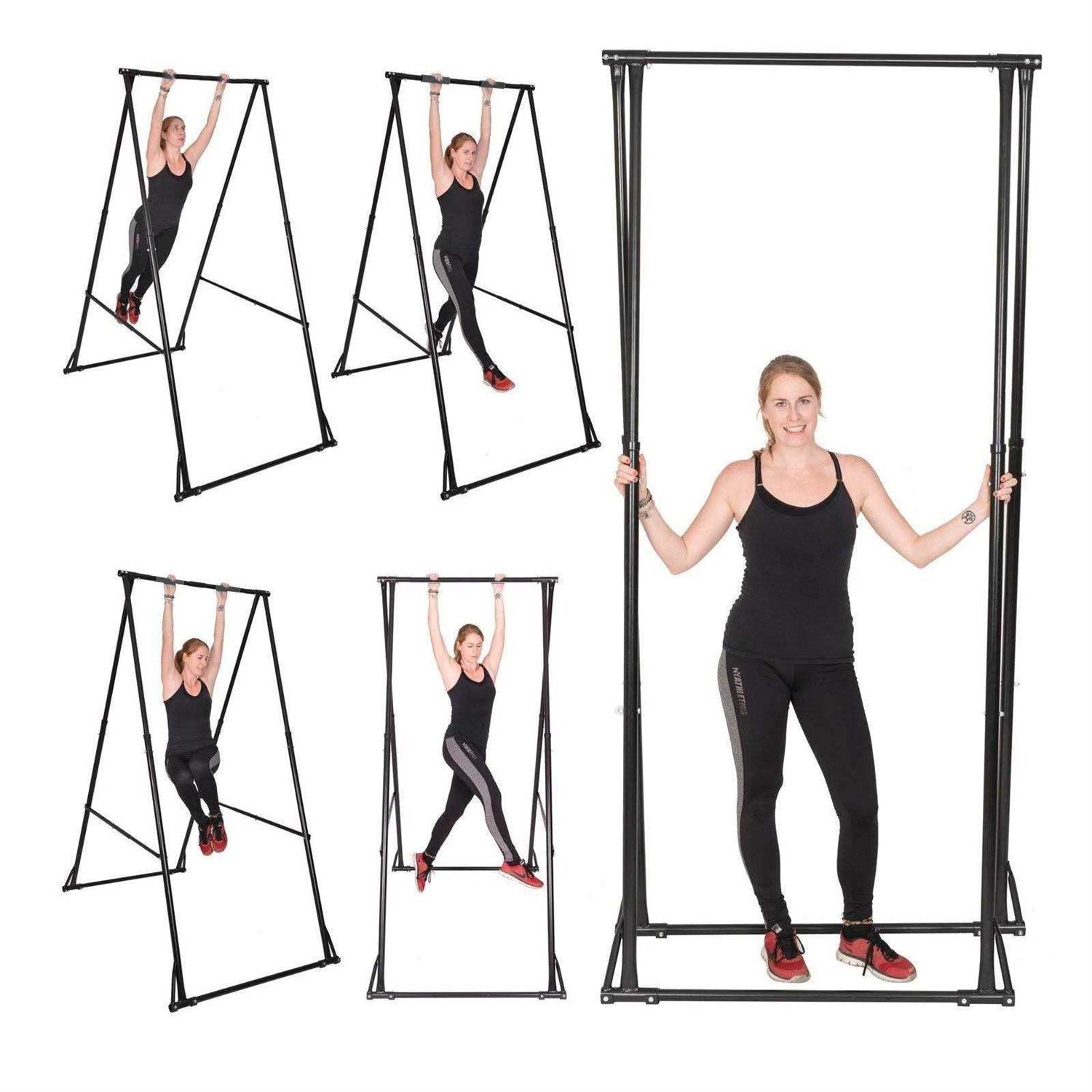 Foldable Pull Up Bar Station with Aerial Yoga Stand Frame Z425146