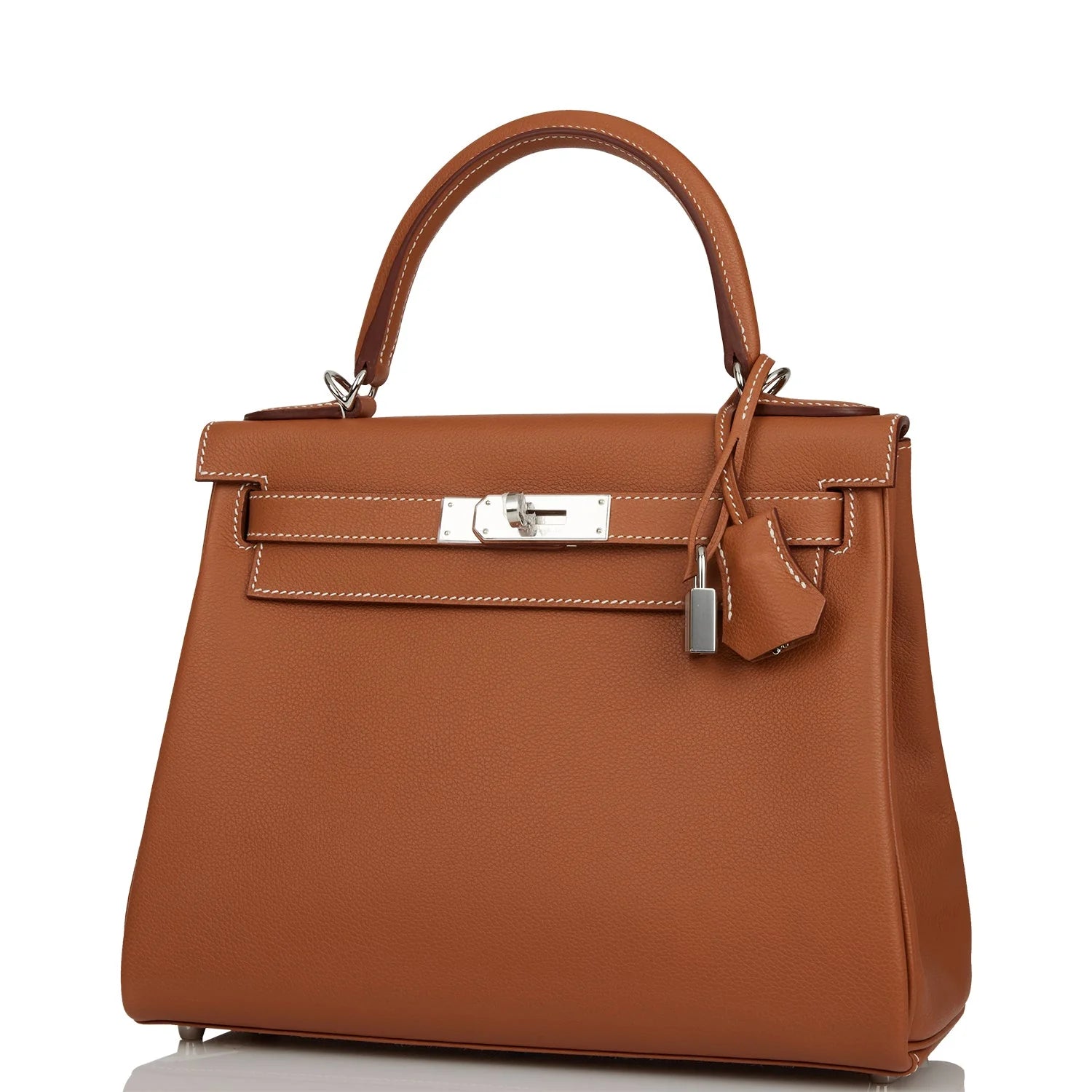 Kelly Retourne 28 Gold Evercolor Leather Handbag E1676