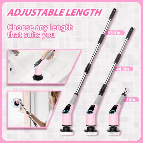 Cordless Electric Spin Scrubber with 8 Replaceable Brush Heads Y772