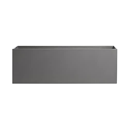 Rectangle Fiberglass Planter Box, Grey, 36" x 12" x 12" Q422