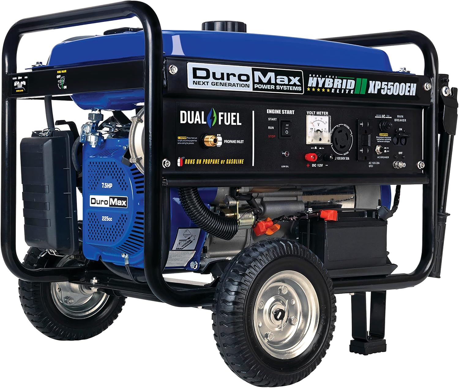 Dual Fuel Portable Generator 4400 Watt Gas or Propane Powered Electric Start M92121