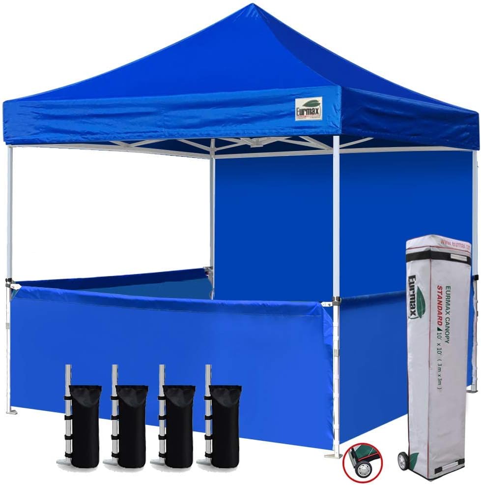 10x10 Pop-up Canopy Tent with Sidewalls and Roller Bag T643
