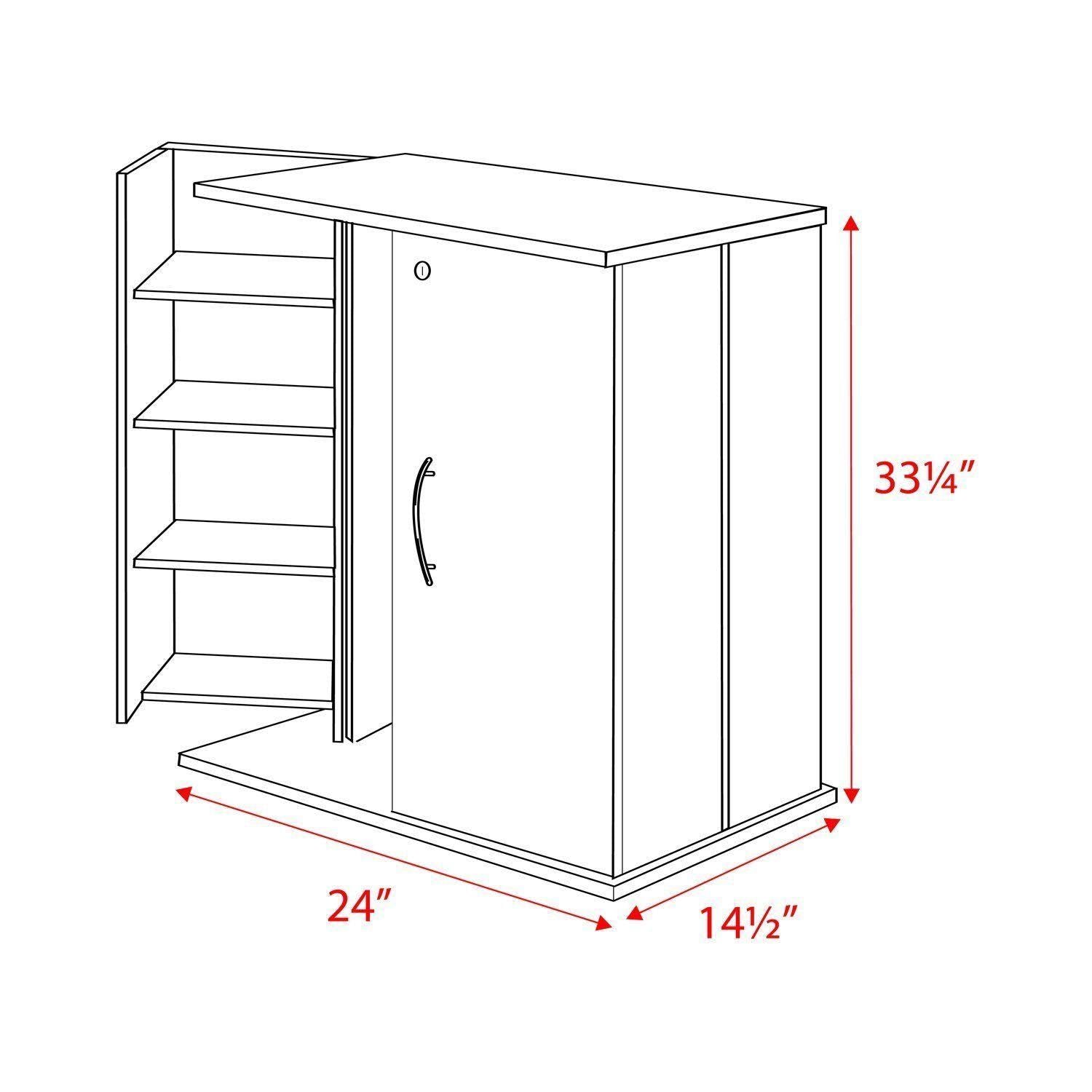 Locking Media Storage Cabinet, Black T9036