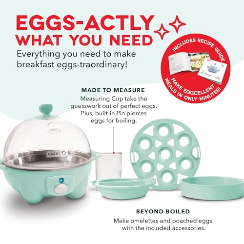 Rapid Egg Cooker for 6 Eggs, Hard Boiled, Poached, Scrambled, or Omelets, Auto Shut Off, Black G6815
