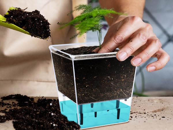 Self Watering Pots for Indoor Plants, 3 Pack with Deep Reservoir C2290