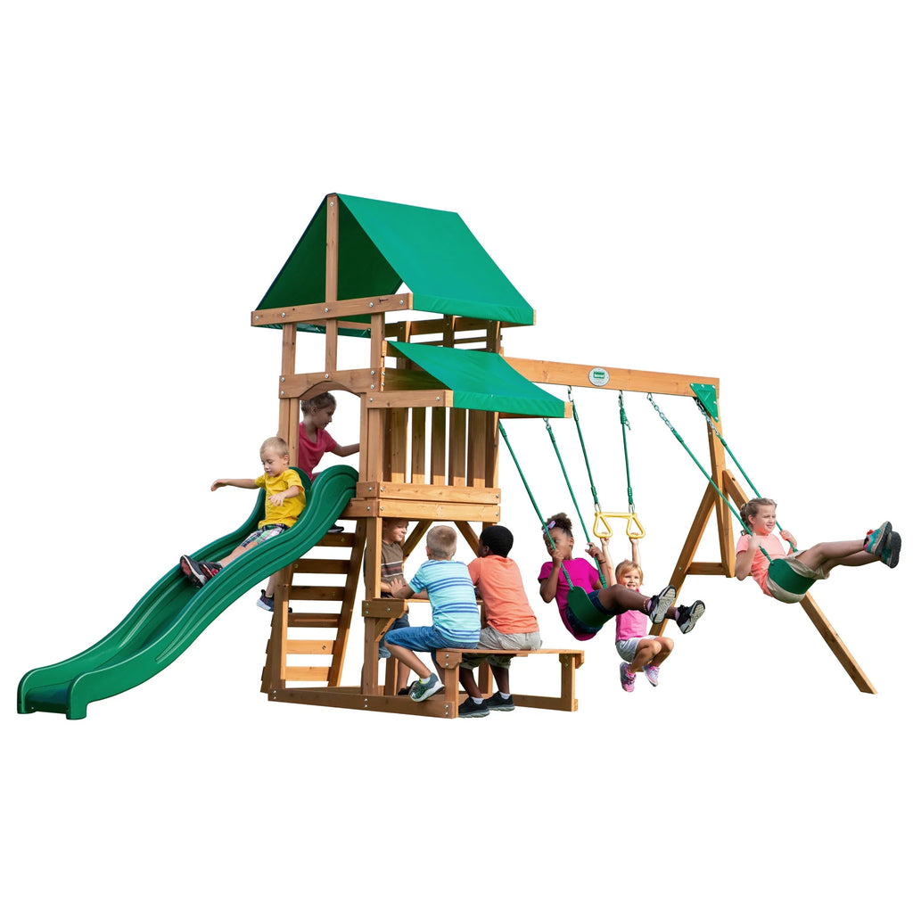 All Cedar Wood Playset Swing Set Y7677