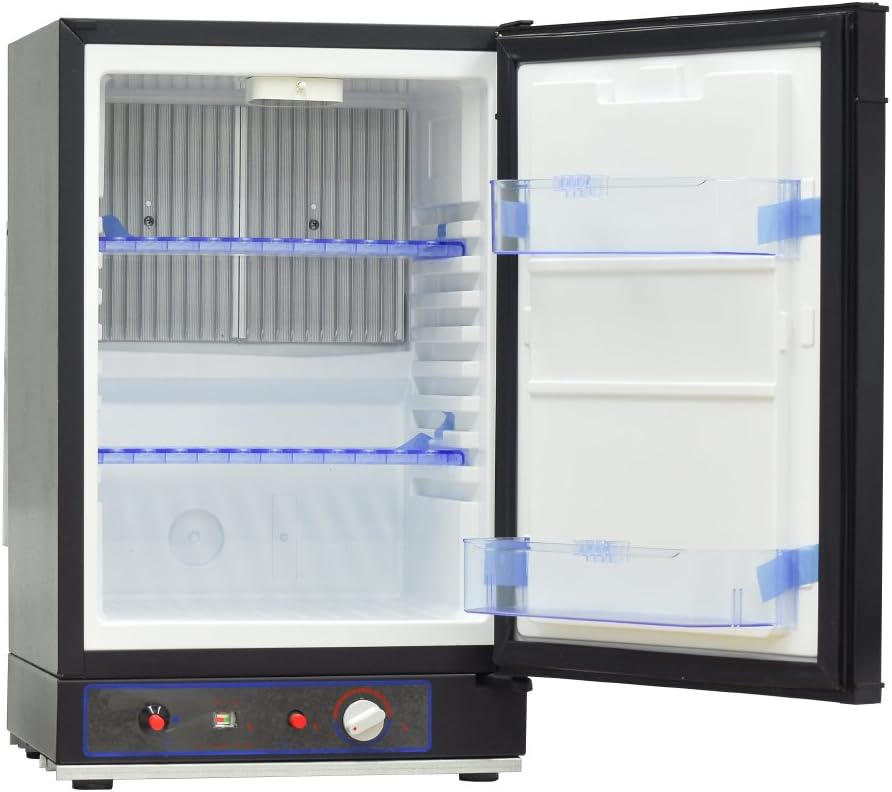 3-Way Fridge Propane Refrigerator 12V/110V/Gas 1.4 Cu.Ft Compact RV Cabin Camping Mini Fridge, Black L994344