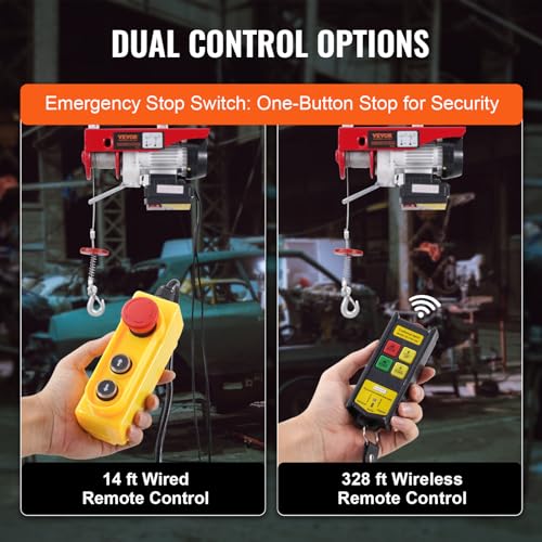 Electric Hoist, 2200 lbs Capacity, 110V with Wireless Remote, 40ft Lifting Height Y665