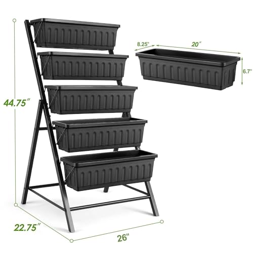 Vertical Raised Garden Bed, 5 Tiers Planter Box with Drainage System A10981
