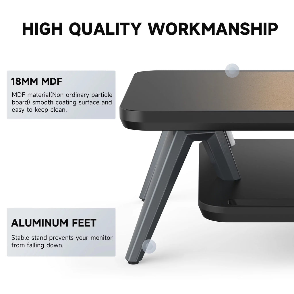 Dual Monitor Stand Riser 42.5 Inch Desk Shelf with Storage Organizer Y7352