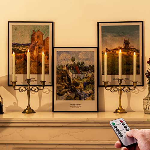 Flameless Taper Candles with Remote Timer, Battery Operated LED, 9.6 Inches M6611