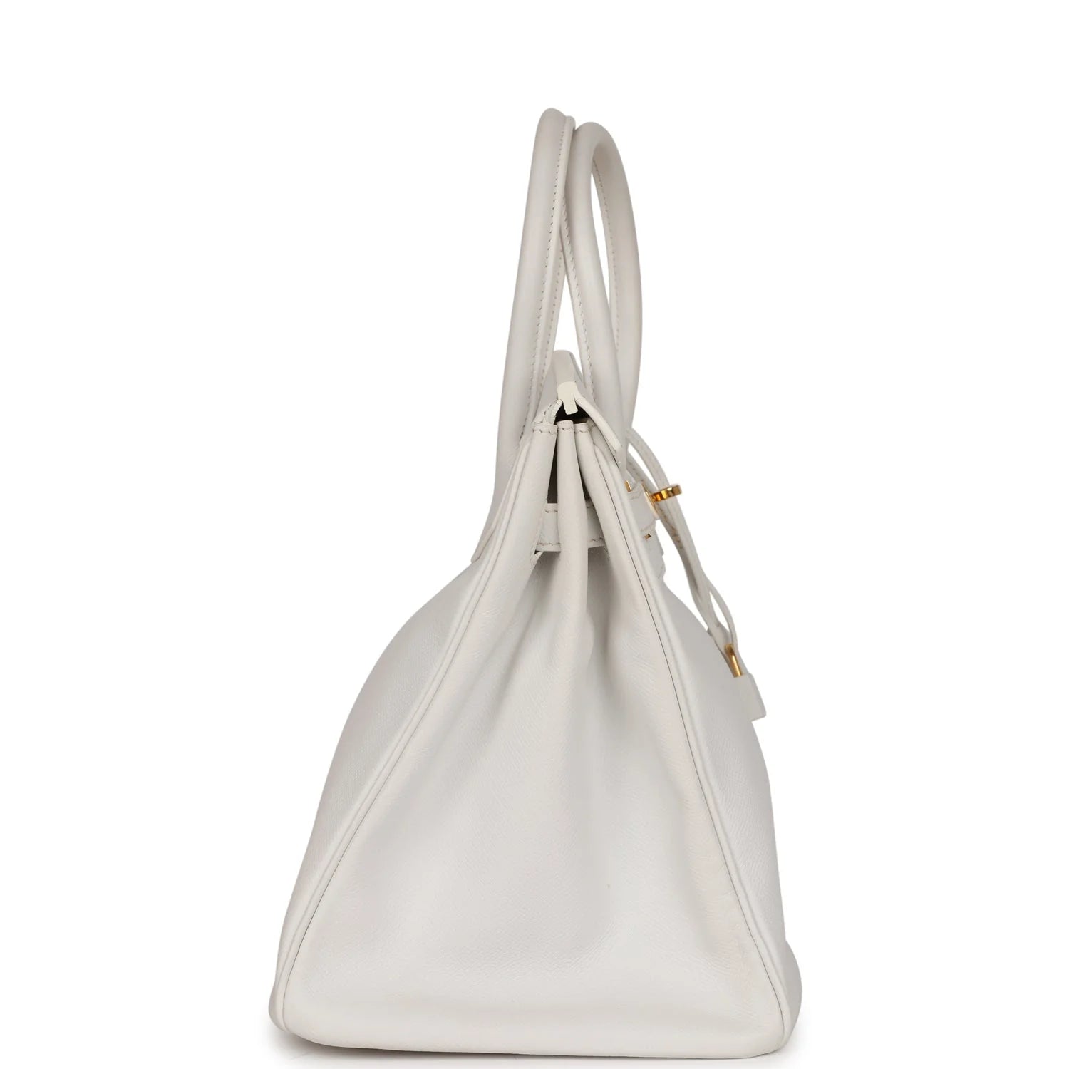 Pre-owned Birkin 35 White Epsom Gold Hardware J201