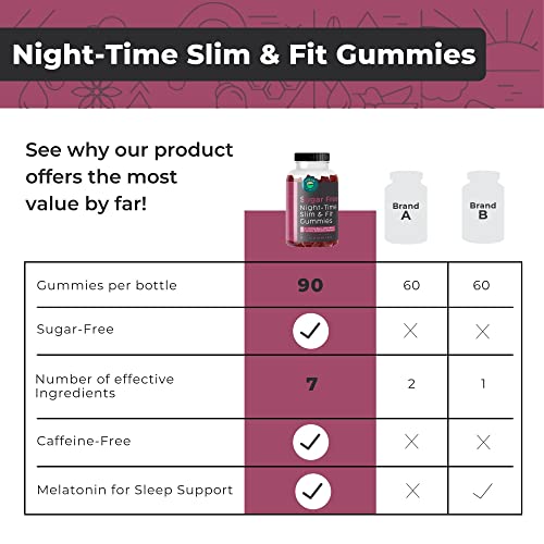 Sugar-Free Night-Time Slimming Gummies with Melatonin for Sleep Support, 90 Count O76786