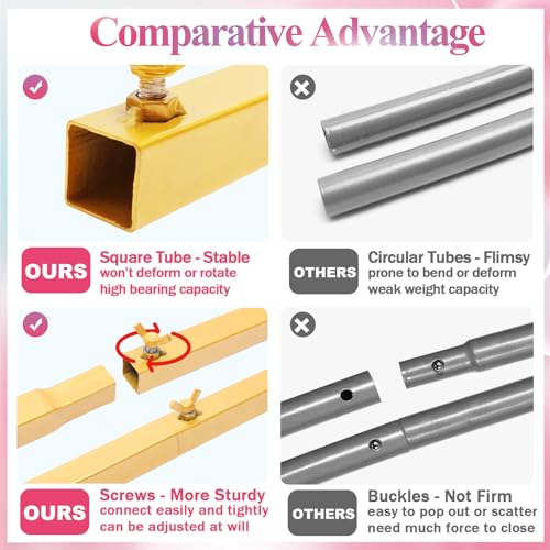 Metal Arch Backdrop Stand Set of 3 Gold Wedding Arch Frame D49787