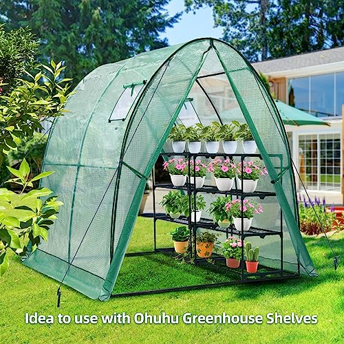 Portable Tunnel Greenhouse Outdoor with Mesh Windows, 5.9x5.9x6.6 FT K5003
