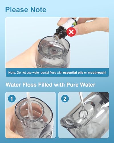 Cordless Water Flosser 300ml Rechargeable Oral Irrigator with 4 Modes and 4 Jet Tips D7941