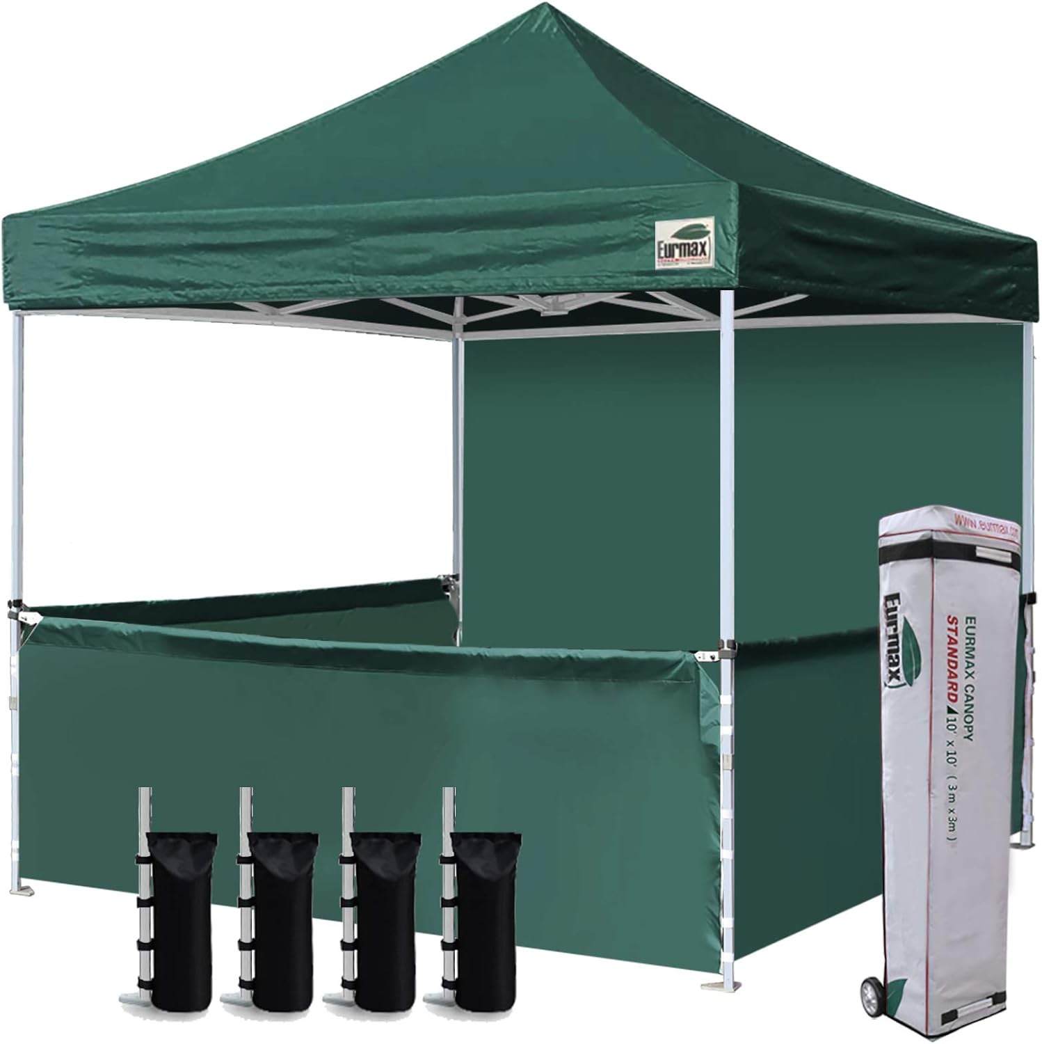 10x10 Pop-up Canopy Tent with Sidewalls and Roller Bag T643