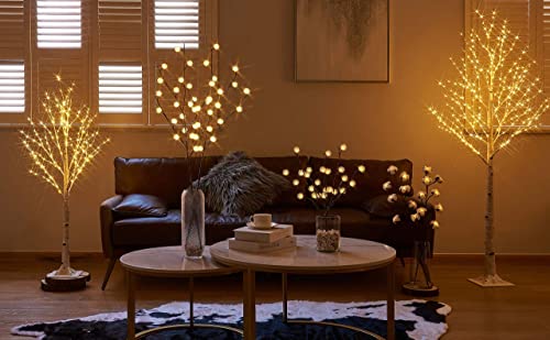 Lighted Birch Twig Tree with 200 LED Lights, 4FT, Indoor Outdoor Holiday Decor A105339