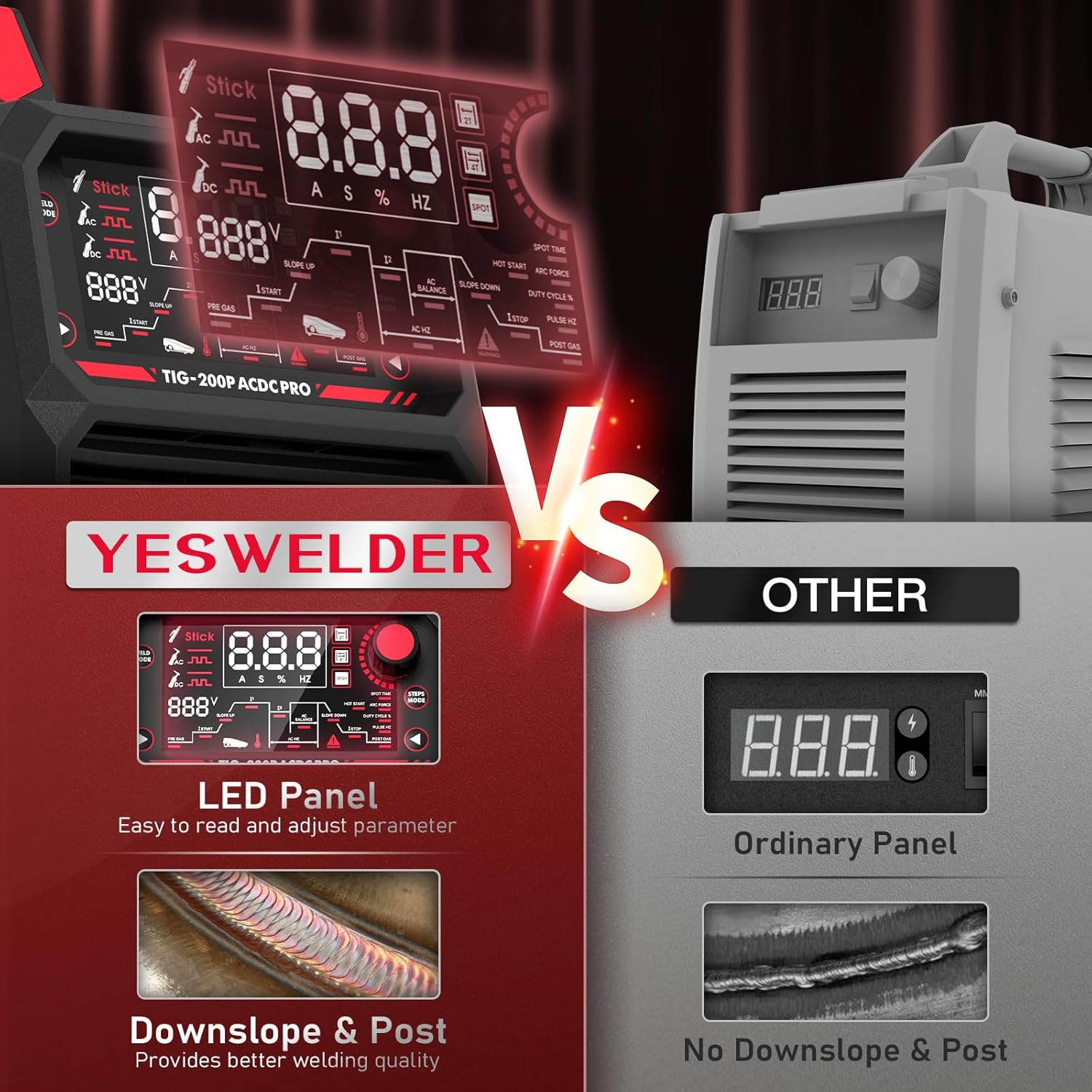 AC/DC Aluminum TIG Welder with Pulse, Dual Voltage 110/220V V763020
