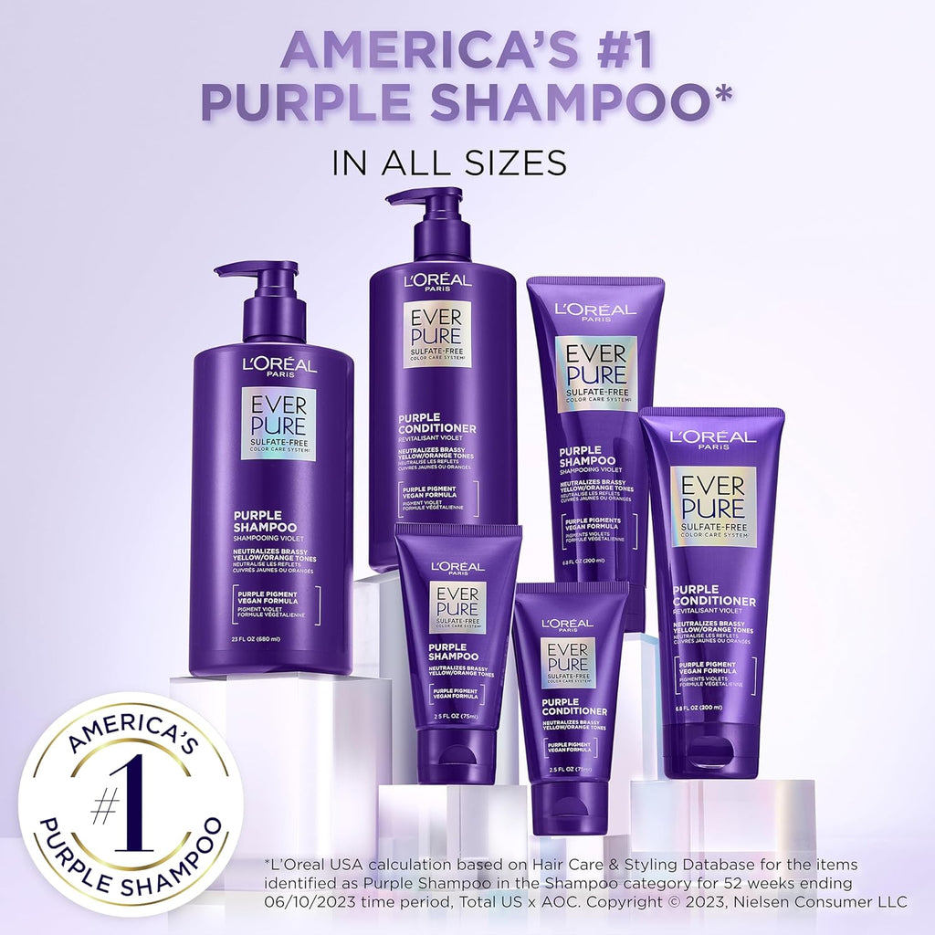 Sulfate Free Purple Shampoo and Conditioner Set for Blonde or Silver Hair D2791